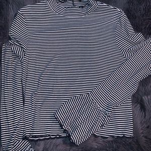 Striped long sleeve with flair sleeves